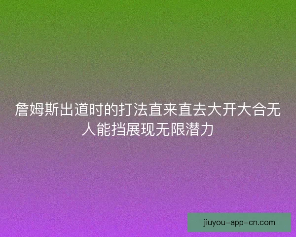 詹姆斯出道时的打法直来直去大开大合无人能挡展现无限潜力