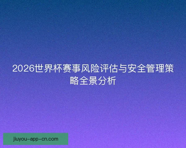 2026世界杯赛事风险评估与安全管理策略全景分析